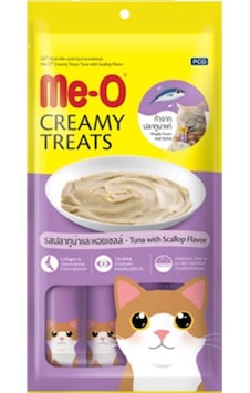 Me-O Creamy Treats Ton Balıklı ve Deniz Taraklı Kedi Ödülü 4 x 15 G Me-O Creamy Treats Ton Balıklı ve Deniz Taraklı Kedi Ödülü 4 x 15 G