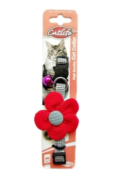 Catlife Çıngıraklı Çiçekli Kedi Boyun Tasması Kırmızı 30 CM Catlife Çıngıraklı Çiçekli Kedi Boyun Tasması Kırmızı 30 CM