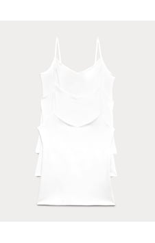 Marks & Spencer 3'lü Pamuk Karışımlı İnce Askılı Atlet T32004532 Beyaz Marks & Spencer 3'lü Pamuk Karışımlı İnce Askılı Atlet T32004532 Beyaz