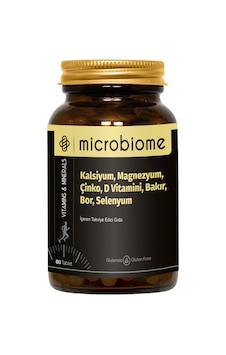 Microbiome Kalsiyum, Magnezyum, Çinko, D Vitamini, Bakır, Bor, Selenyum 60 Tablet Microbiome Kalsiyum, Magnezyum, Çinko, D Vitamini, Bakır, Bor, Selenyum 60 Tablet