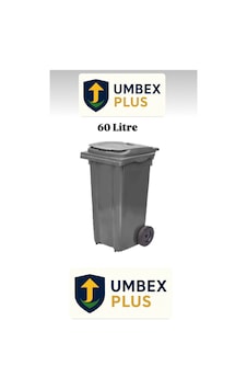 Umbex Plastik Çöp Konteyneri 60 Litre Plastik Konteyner - A Isıya Karşı Dayanıklı Malzeme Gri