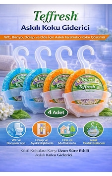 Vexor Teffresh Askılı Koku Giderici 4 Adet Wc Banyo Dolap Ve Oda İçin Askılı Ortam Koku Giderici Vexor Teffresh Askılı Koku Giderici 4 Adet Wc Banyo Dolap Ve Oda İçin Askılı Ortam Koku Giderici