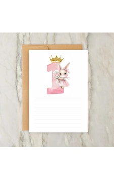Doğum Günü Anı Kartları 1 Yaş Kız Çocuk Zarflı 16 Adet Pembe Tavşan Desen Doğum Günü Anı Kartları 1 Yaş Kız Çocuk Zarflı 16 Adet Pembe Tavşan Desen
