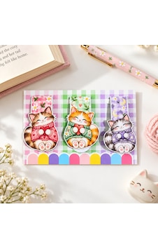 3'lü Mıknatıslı Kitap Ayracı Sevimli Kedi Figürlü 3'lü Mıknatıslı Kitap Ayracı Sevimli Kedi Figürlü