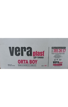 Vera Plast Orta Boy Çöp Torbası 50 Adet Siyah 55 x 60 CM