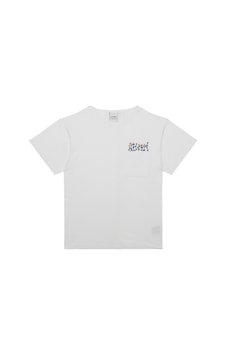 Antebies Cepte Çiçek Detaylı Tshirt Beyaz