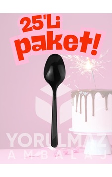 Happy Party Siyah Renkli Plastik Kaşık 25 Adet Şık & Dayanıklı Kullan-at Açık Mavi Happy Party Siyah Renkli Plastik Kaşık 25 Adet Şık & Dayanıklı Kullan-at Açık Mavi