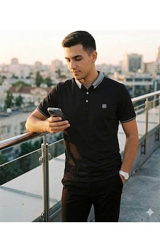 Bys Beystil Erkek Siyah Polo Yaka Logo Detaylı T-şhirt 263467 Bys Beystil Erkek Siyah Polo Yaka Logo Detaylı T-şhirt 263467