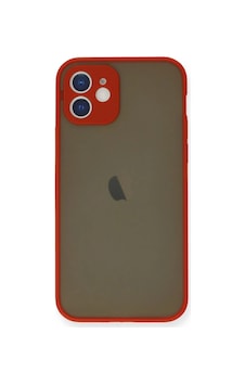 Apple İphone 12 Mini Kılıf Montreal Silikon Kapak - Kırmızı Apple İphone 12 Mini Kılıf Montreal Silikon Kapak - Kırmızı
