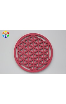 Yaşam Çiçeği Ahşap Bardak Altlığı & Küçük Grid Pembe Renkli Yaşam Çiçeği Ahşap Bardak Altlığı & Küçük Grid Pembe Renkli
