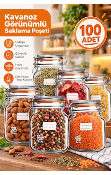 Klips Desenli Mini Boy Kavanoz Görünümlü Kilitli Doypack Saklama Poşeti 11x15 Cm - 200 Ml 50 Adet Klips Desenli Mini Boy Kavanoz Görünümlü Kilitli Doypack Saklama Poşeti 11x15 Cm - 200 Ml 50 Adet