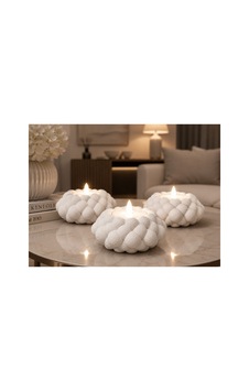 Dekoratif Tealight Led Mum Aydınlatmalı Üçlü Mumluk Seti Aydınlatma Dahil Beyaz Beyaz Dekoratif Tealight Led Mum Aydınlatmalı Üçlü Mumluk Seti Aydınlatma Dahil Beyaz Beyaz