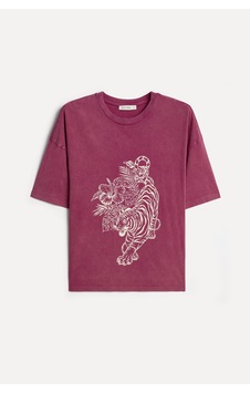 Mudo Kadın Kadın Pembe Pamuklu Baskılı Bisiklet Yaka T-shirt 1272039 Gül Kurusu Mudo Kadın Kadın Pembe Pamuklu Baskılı Bisiklet Yaka T-shirt 1272039 Gül Kurusu