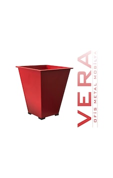 Verametal Çöp Kutusu Kırmızı / Kırmızı