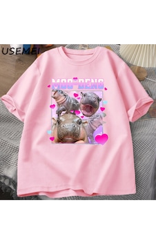 Flood Of Style Komik Moo-deng Bebek Pygmy Hippo Sevimli Hayvanat Bahçesi T Shirt Adam Kadın Nedensel Pamuk K Pembe Flood Of Style Komik Moo-deng Bebek Pygmy Hippo Sevimli Hayvanat Bahçesi T Shirt Adam Kadın Nedensel Pamuk K Pembe