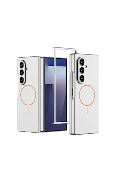 Samsung Uyumlu Galaxy Z Fold 7 Kılıf Wireless Şarj Özellikli Zore Kıpta M-safe Kapak Gümüş Samsung Uyumlu Galaxy Z Fold 7 Kılıf Wireless Şarj Özellikli Zore Kıpta M-safe Kapak Gümüş