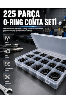 225 Parça O-ring Conta Seti 18 Farklı Ölçü Kauçuk Sızdırmazlık Conta Organizer Kutulu Çok Renkli 225 Parça O-ring Conta Seti 18 Farklı Ölçü Kauçuk Sızdırmazlık Conta Organizer Kutulu Çok Renkli