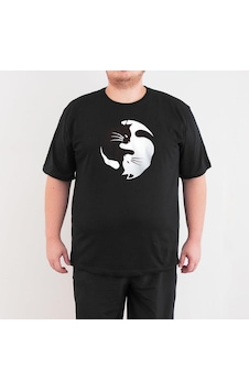 Bant Giyim Yin Yang Kedi Büyük Beden Siyah Erkek Tişört 4Xl Çok Renkli Bant Giyim Yin Yang Kedi Büyük Beden Siyah Erkek Tişört 4Xl Çok Renkli