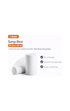 Sargı Bezi 10 Cm X 10 M 1 Adet Pamuklu Hidrofil Gazlı Bez Tekli Rulo Sargı Bezi Sargı Bezi 10 Cm X 10 M 1 Adet Pamuklu Hidrofil Gazlı Bez Tekli Rulo Sargı Bezi