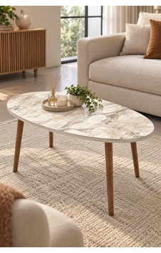 Sulorahome Orta Sehpa Torna Ayak Elips Formuyla Modern Tasarım Beyaz Mermer Sulorahome Orta Sehpa Torna Ayak Elips Formuyla Modern Tasarım Beyaz Mermer