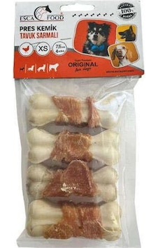 Esca Food Tavuk Eti Sargılı Beyaz Pres Kemik Köpek Ödül Maması 4'lü 7.5 CM Esca Food Tavuk Eti Sargılı Beyaz Pres Kemik Köpek Ödül Maması 4'lü 7.5 CM