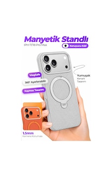 Fulltech Ftpc10 Apple iPhone Uyumlu 17 Pro Max Gri Magsafe Kılıf 360 Döner Metal Halkalı Standlı Manyetik Fulltech Ftpc10 Apple iPhone Uyumlu 17 Pro Max Gri Magsafe Kılıf 360 Döner Metal Halkalı Standlı Manyetik