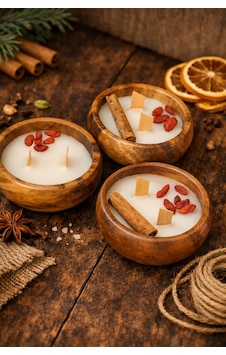 Kokulu 3'lü Aromaterapi Mum 001 - Beyaz Kokulu 3'lü Aromaterapi Mum 001 - Beyaz