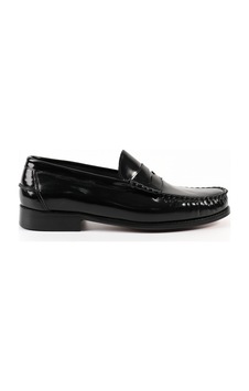 Tuna Hakiki Deri Siyah Açma Unisex Kösele Loafer Ayakkabı - K670 Siyah