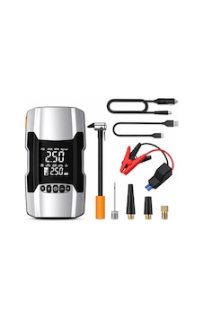 Şarjlı Dijital Hava Kompresörü 12v Lastik Şişirme Cihazı, Powerbank Ve Acil Akü Takviyesi İle Çalışma Lambası Şarjlı Dijital Hava Kompresörü 12v Lastik Şişirme Cihazı, Powerbank Ve Acil Akü Takviyesi İle Çalışma Lambası