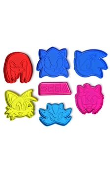 Mizaku Sonic Temalı Kurabiye Kalıbı Ve Kesiciler 7'li Set Sega Beyaz Mizaku Sonic Temalı Kurabiye Kalıbı Ve Kesiciler 7'li Set Sega Beyaz