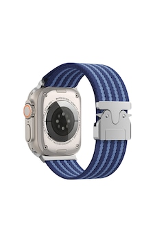 Apple Watch 49mm Uyumlu Zore Krd-133 Naylon Kumaş Hasır Örgülü Kordon Mavi Apple Watch 49mm Uyumlu Zore Krd-133 Naylon Kumaş Hasır Örgülü Kordon Mavi