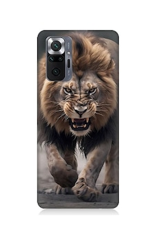 Xiaomi Redmi Note 10 Pro Uyumlu Saldırgan Aslan Desenli Silikon Kılıf Xiaomi Redmi Note 10 Pro Uyumlu Saldırgan Aslan Desenli Silikon Kılıf