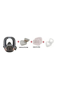 3M 6800 Tam Yüz Gaz Maskesi + 6059 Abek1 Filtre + 501 Kapak Set 3M 6800 Tam Yüz Gaz Maskesi + 6059 Abek1 Filtre + 501 Kapak Set
