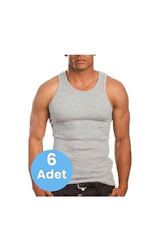 Mood Agenda Erkek Pamuklu Penye Atlet 6'lı Paket Gri