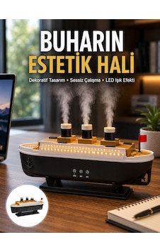 Hubrendy Tekno Dekoratif Gemi Modeli 7 Renk Işıklı Hava Nemlendirici Ve Oda Kokusu Difüzörü Yeni Nes Hubrendy Tekno Dekoratif Gemi Modeli 7 Renk Işıklı Hava Nemlendirici Ve Oda Kokusu Difüzörü Yeni Nes