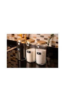 3 Lü 1300cc Bambu Kapaklı Cam Çay Şeker Tuz Kavanoz Seti Kavanoz Takımı Şeffaf Şeffaf 3 Lü 1300cc Bambu Kapaklı Cam Çay Şeker Tuz Kavanoz Seti Kavanoz Takımı Şeffaf Şeffaf