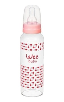 Wee Baby Isıya Dayanıklı Cam Biberon 240 ML / Pembe Wee Baby Isıya Dayanıklı Cam Biberon 240 ML / Pembe