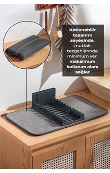 Katlanabilir Bulaşıklık Su Emici Tabanlı, Pratik Ve Şık Mutfak Düzenleyici