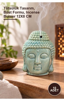 10 Adet Seramik Buda Büstü Buhurdanlık Tütsülük Tasarım, Büst Formu, Incense Burner 12x8 Cm 10 Adet Seramik Buda Büstü Buhurdanlık Tütsülük Tasarım, Büst Formu, Incense Burner 12x8 Cm