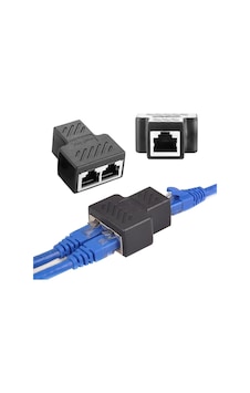 Parcbeny P-26130 Ethernet Splitter 1 İla 2 Rj45 Ağ Kablosu Adaptörü, Not Sadece Bir Seferde Bir Ağ Bağlayın, Adsl/bilgisayarlar/tv'ler/yönlendiriciler İle Uyumlu 1.kalite Kaplin Coupler Splitter 1