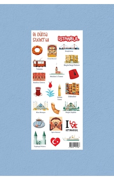 M68 İstanbul Mekanları Sticker Seti Çok Renkli