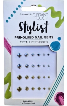 Elegant Touch Stylist Metallic Studded Hazır Yapışkanlı Tırnak Taşları Gümüş Ve Altın Rengi Elegant Touch Stylist Metallic Studded Hazır Yapışkanlı Tırnak Taşları Gümüş Ve Altın Rengi