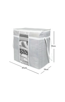Lexroo 2 Adet - Pencereli Saklama Çantası - Pencereli Battaniye Hurcu 30x45x50cm - Çizgili Model Çok Renkli Lexroo 2 Adet - Pencereli Saklama Çantası - Pencereli Battaniye Hurcu 30x45x50cm - Çizgili Model Çok Renkli