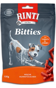 Rinti Bitties Tavuk Etli ve Domatesli Köpek Ödülü 100 G Rinti Bitties Tavuk Etli ve Domatesli Köpek Ödülü 100 G