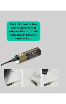 Zengemtx Tekrar Şarj Edilebilir Aa Usb Type-c Pil 1000+ Döngü 1.5v Sabit Voltaj Zengemtx Tekrar Şarj Edilebilir Aa Usb Type-c Pil 1000+ Döngü 1.5v Sabit Voltaj