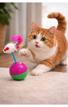 Kedi Oyun Topu Hacı Yatmaz Fareli Oyuncak, Kedi Oyuncağı