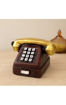 Ankesörlü Telefon Dekoratif Biblo - Reçine 9.5x9.5 Cm 1