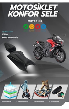 Motobros Bajaj Pulsar Rs 200 Konfor Sele Kılıf, Visco Sünger Motobros Bajaj Pulsar Rs 200 Konfor Sele Kılıf, Visco Sünger