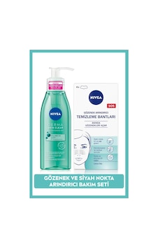 Nivea Derma Skin Clear Sivilce Karşıtı Yüz Temizleme Jeli 150 ML + Siyah Nokta ve T-Bölgesi Temizleyici Burun Bandı 4'lü Nivea Derma Skin Clear Sivilce Karşıtı Yüz Temizleme Jeli 150 ML + Siyah Nokta ve T-Bölgesi Temizleyici Burun Bandı 4'lü