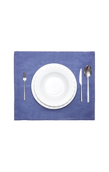Taşlanmış Indigo Denim Pamuk Amerikan Servisi- 2'li Set Çok Renkli Taşlanmış Indigo Denim Pamuk Amerikan Servisi- 2'li Set Çok Renkli